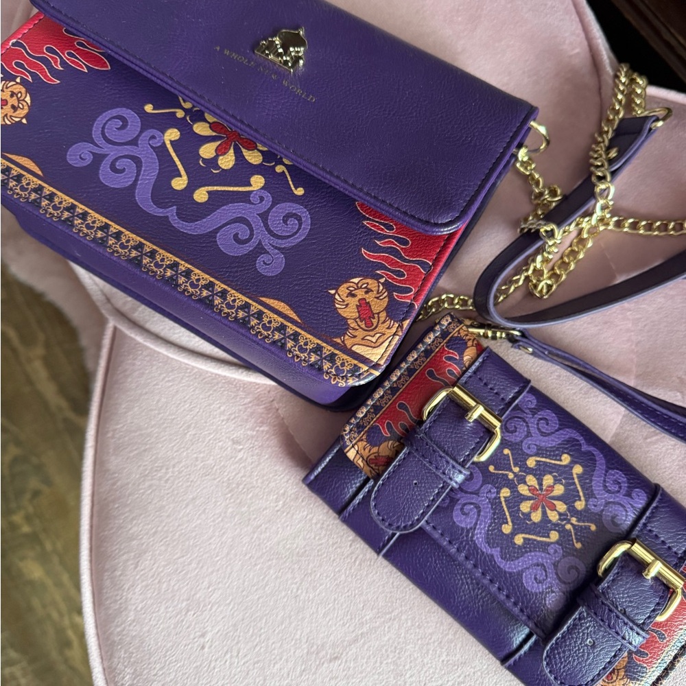Purple and Red Women's Bag Set